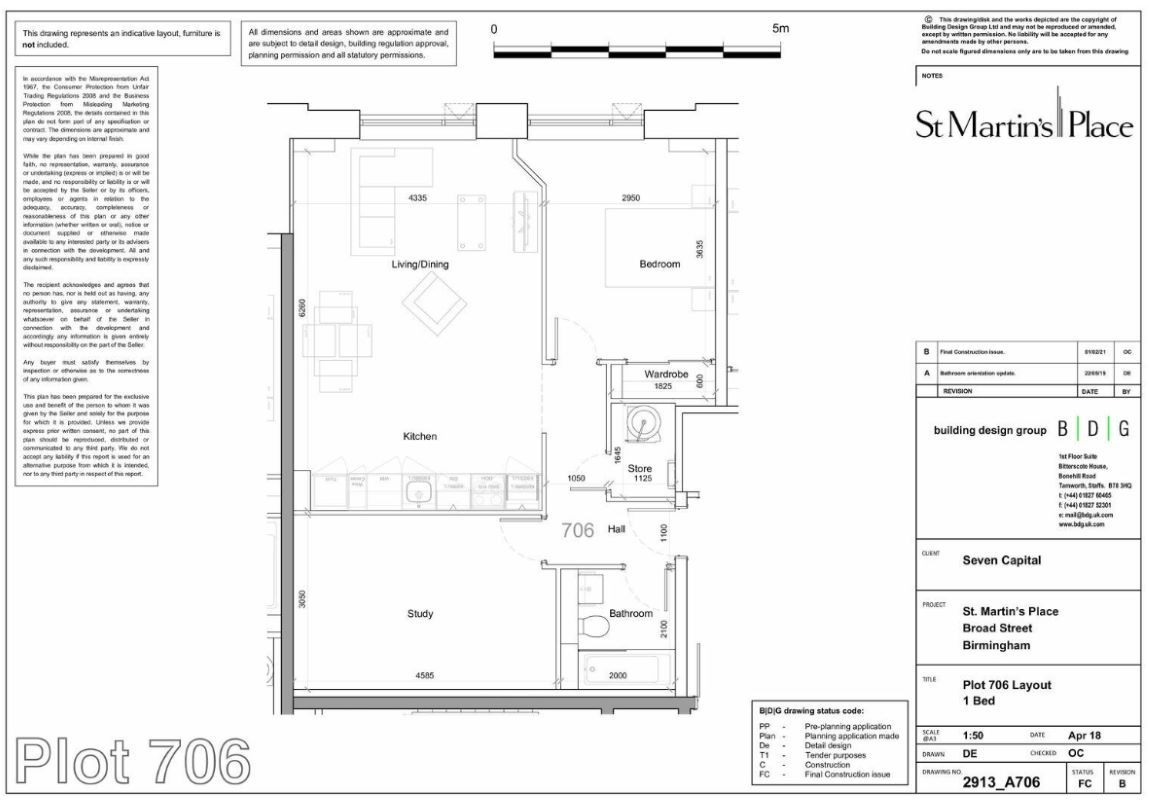 Apartment 706 St. Martins Place, 169 Broad Street, Birmingham, West Midlands, B15 1ED