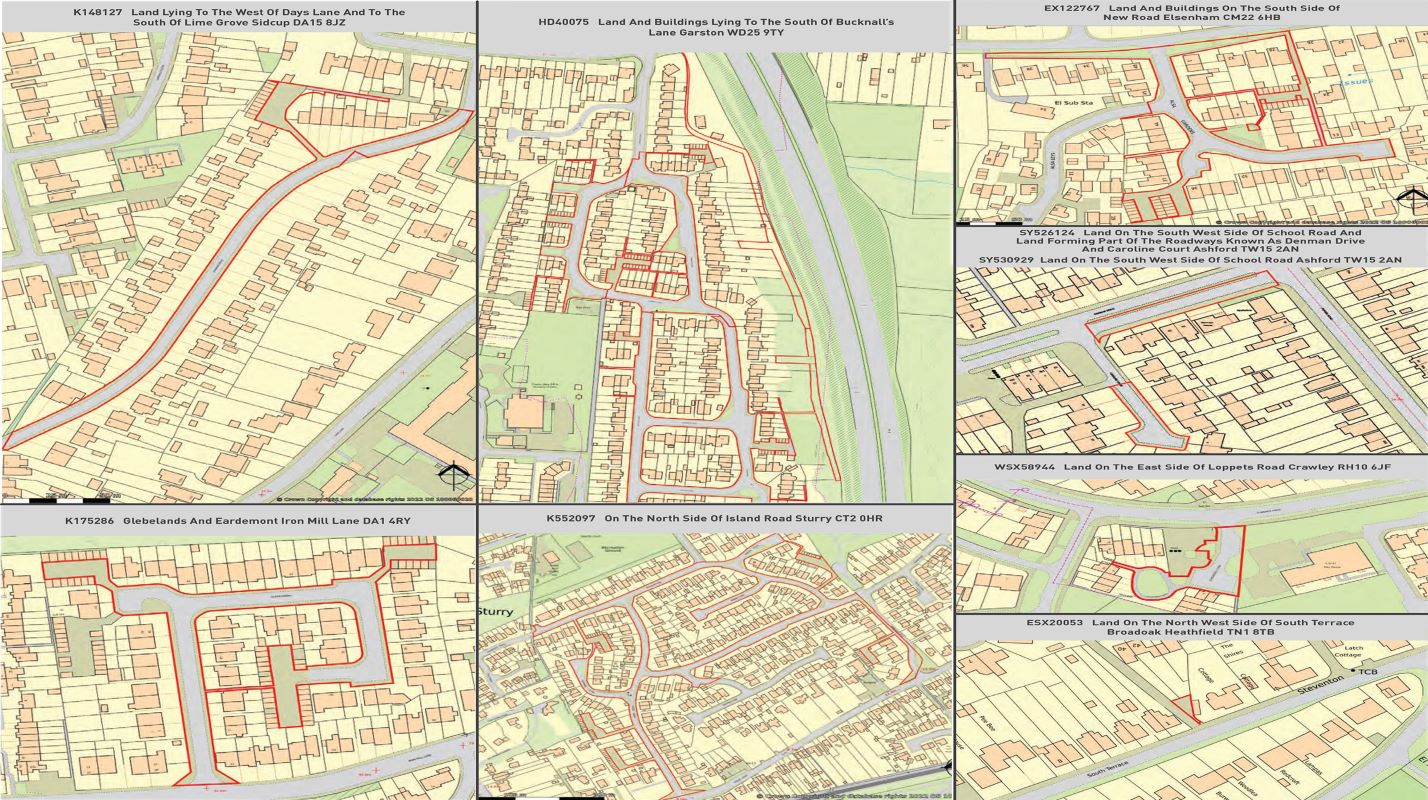 A Portfolio of Nine Plots of Land and Roadways