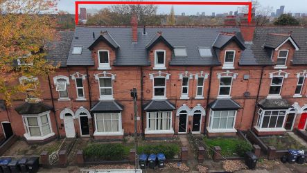 A vacant freehold three storey row of three terraced properties in Balsall Heath 