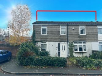3 bedroom double fronted end terraced house in Walsall