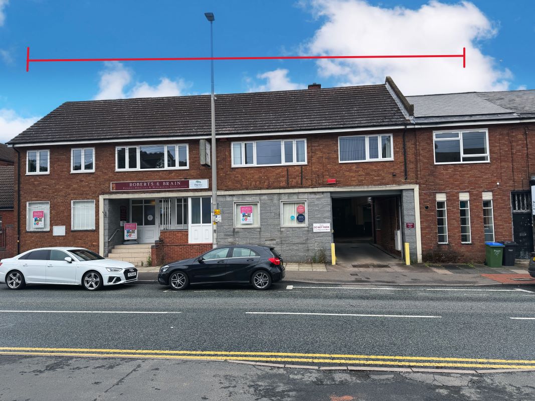 A mixed use building, including three self-contained flats in Bearwood