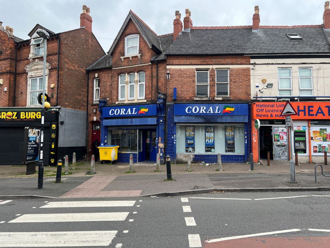 Betting Shop Retail investment, with residential accommodation above in Handsworth - Current Gross Income: £25,000 PA