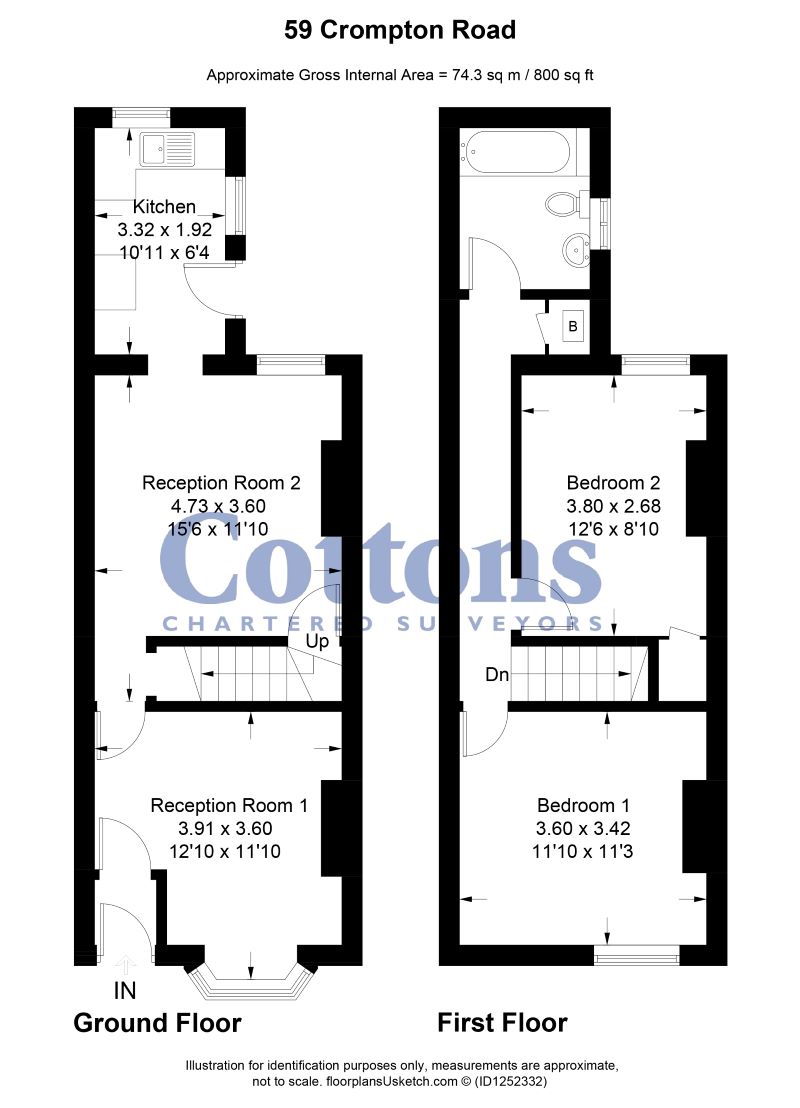 Freehold Vacant Terraced House with Two Bedrooms