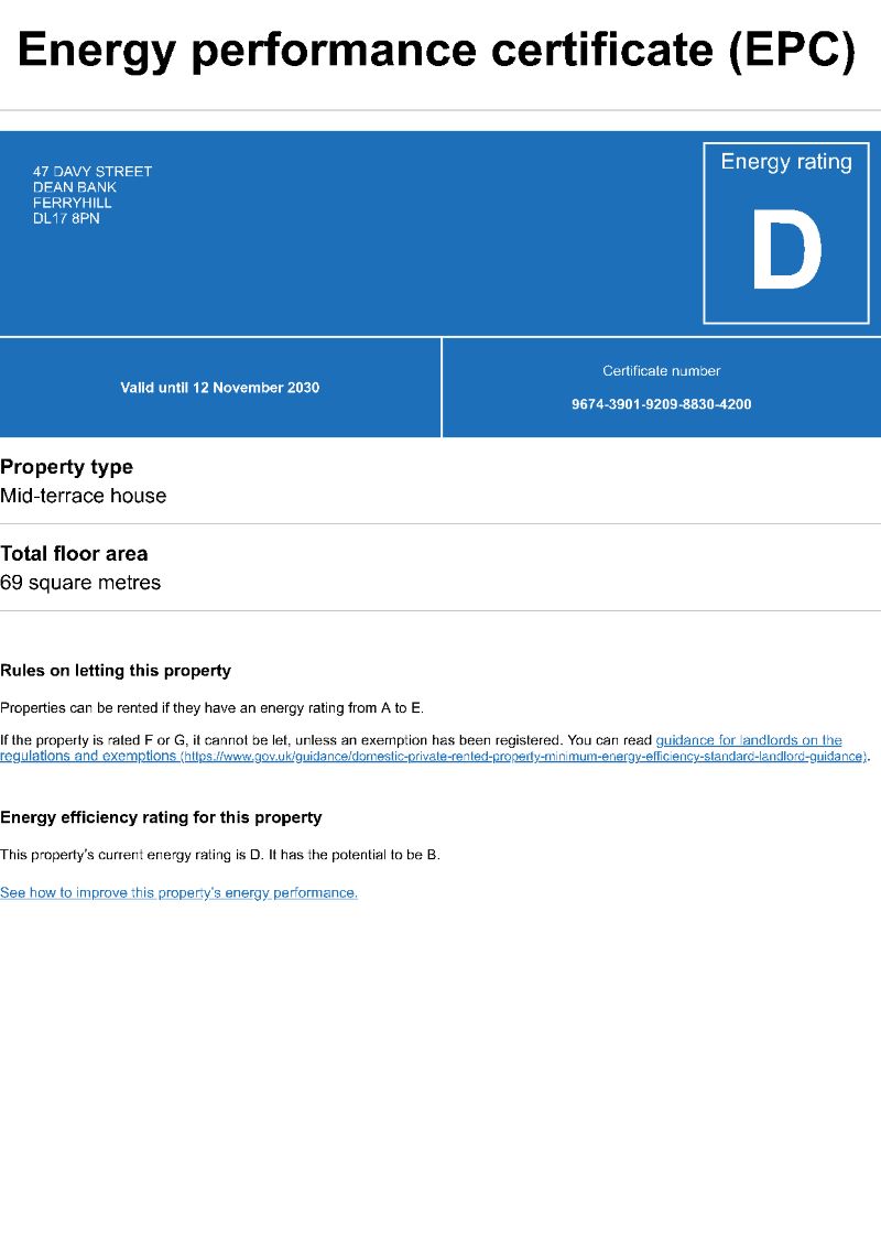 47 Davy Street, Ferryhill, County Durham, DL17 8PN