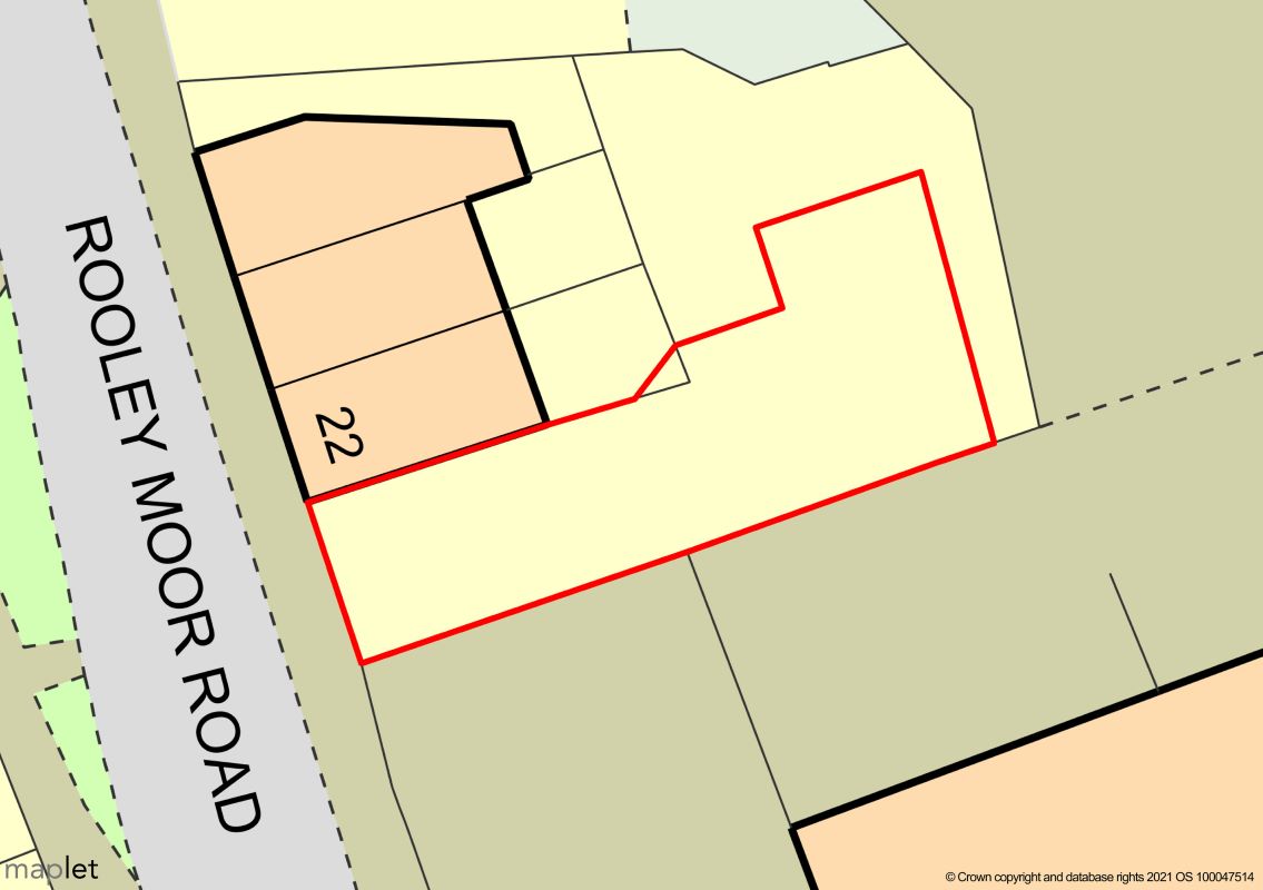 Land next to, 22 Rooley Moor Road, Rochdale, Lancashire, OL12 7AX