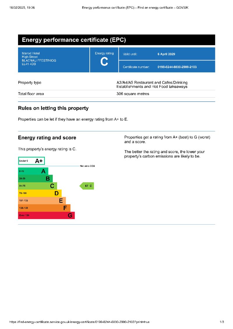 Y Manod, High Street, Blaenau Ffestiniog, Gwynedd, LL41 4DB