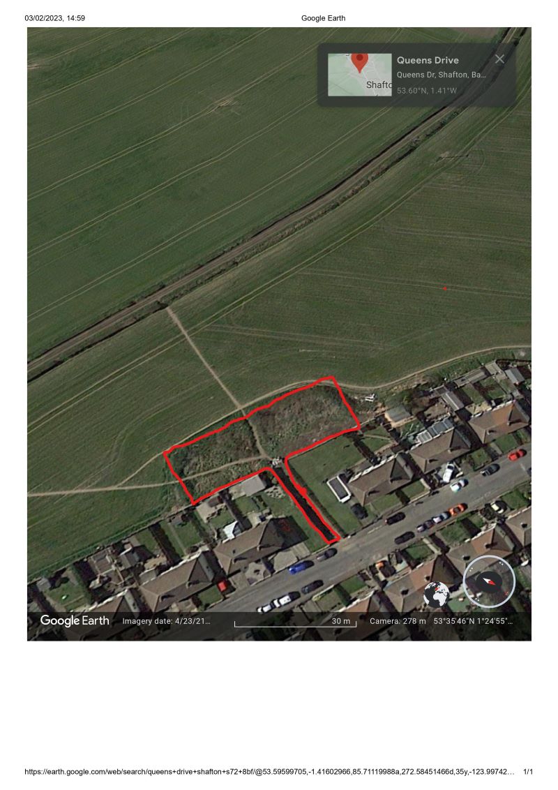 Property for Auction in South Yorkshire - Land to rear of 17, 18, 19 and 20 Queens Drive Shafton, Barnsley, South Yorkshire, S72 8PB