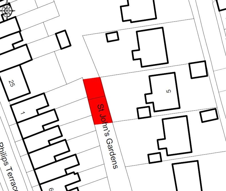 Property for Auction in Wales - Land to the rear of 5 & 6 St. Johns Gardens, Merthyr Tydfil, Mid Glamorgan, CF47 0TL