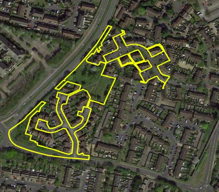 Property for Auction in North West - Land on Great Cambridge Road, Hollyfields, Broomfield Avenue & Perram Close, Broxbourne, Hertfordshire, EN10 6LR