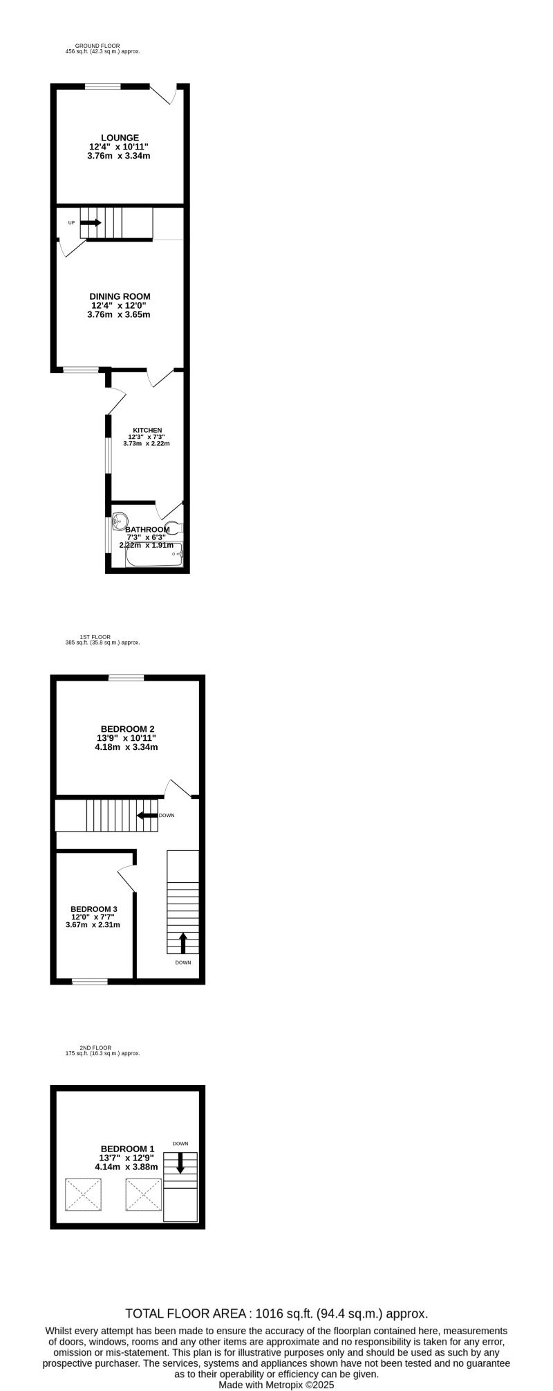 Three bedroomed Semi detached in need of modernisation