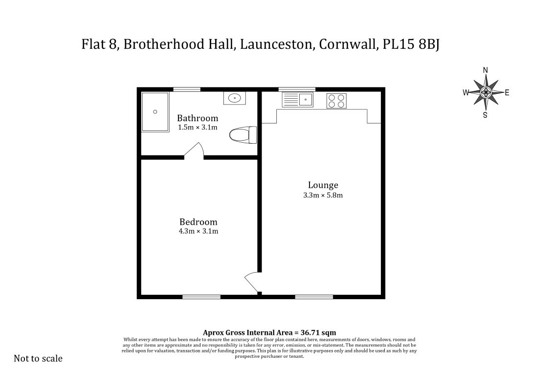 Flat 8 Brotherhood Hall, Launceston, Cornwall, PL15 8BJ