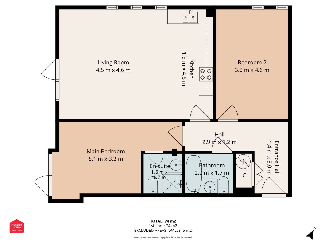 Flat 2 Keel House, Newcastle upon Tyne, Tyne and Wear, NE1 2JE