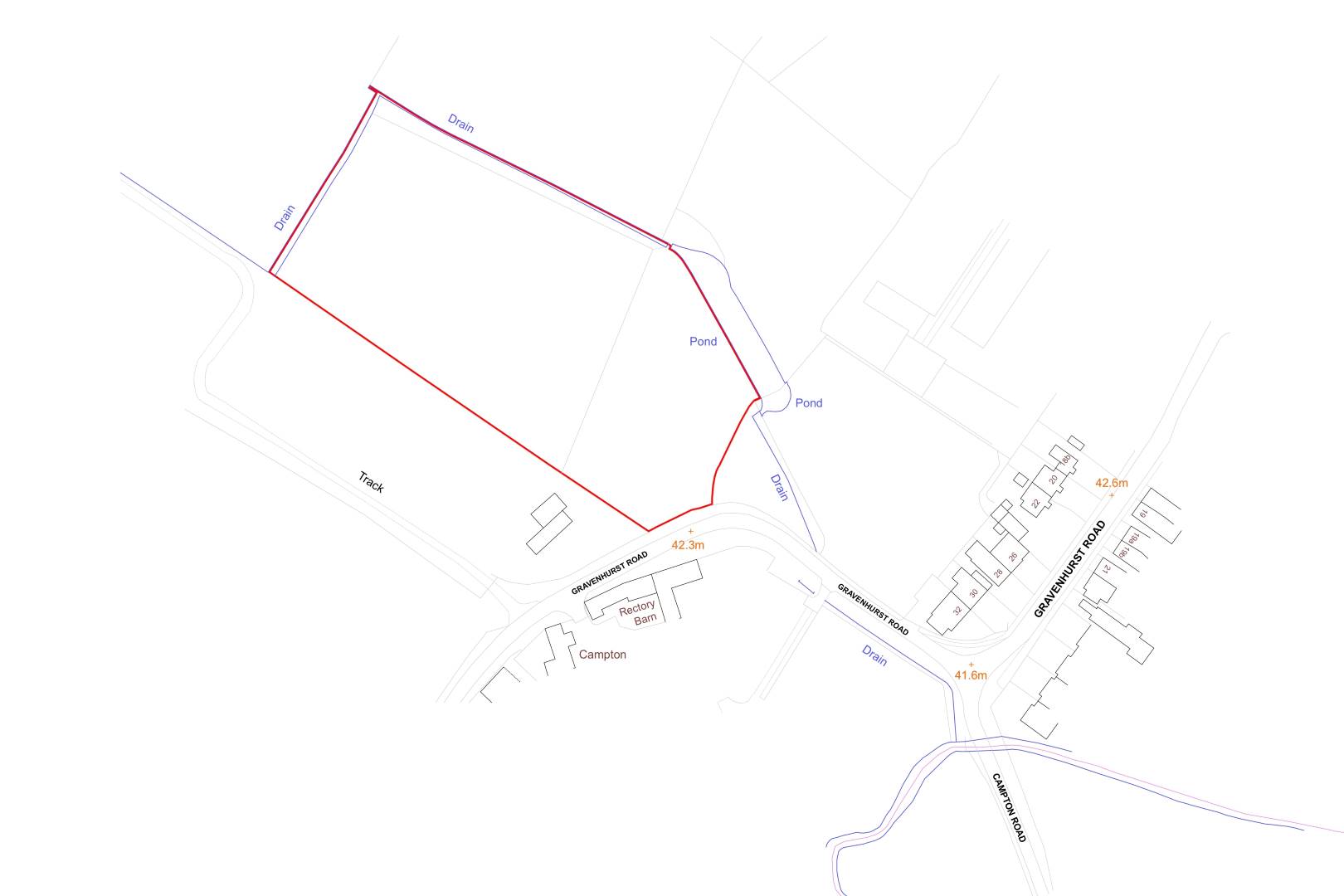 Postcode Sg17 Land on the North Side of Gravenhurst Road, Campton, Shefford, SG17 5FH