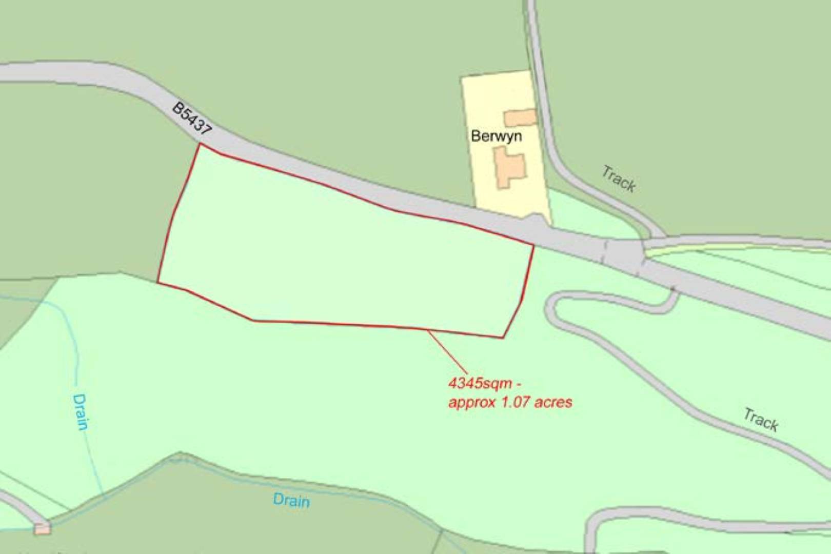 1.07 acres (0.43 ha) Land Lying to the West of Berwyn, Corwen, LL21 9HU